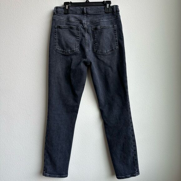 Reformation Size 28 Black Wash Jeans Slim Straight High Rise Ankle color Avalon - Picture 5 of 7